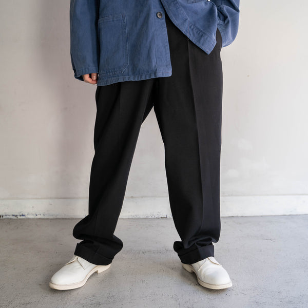 1970s Japan vintage 2 tuck black slacks -good fabric-
