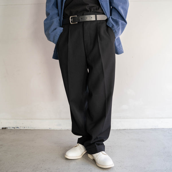 1970s Japan vintage 2 tuck black slacks -good fabric-