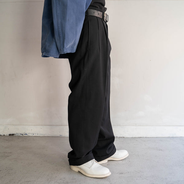 1970s Japan vintage 2 tuck black slacks -good fabric-