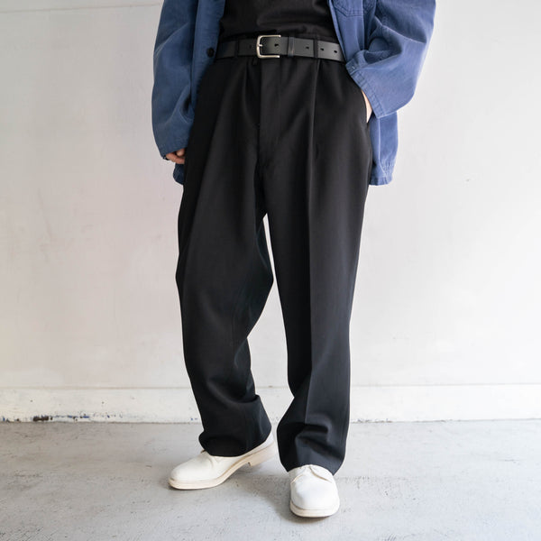 1980s Japan vintage 1 tuck black slacks