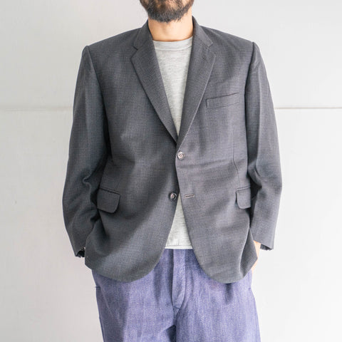 around 1970s Japan vintage gray color wool checked tailored jacket