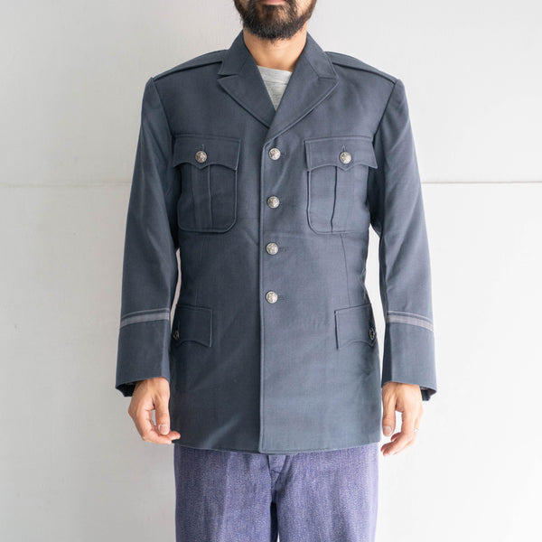 1970-80s Japan police silver blue color wool work jacket