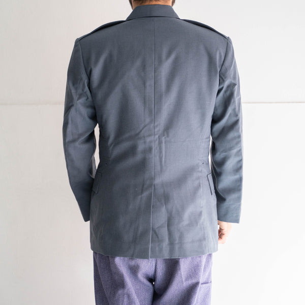 1970-80s Japan police silver blue color wool work jacket