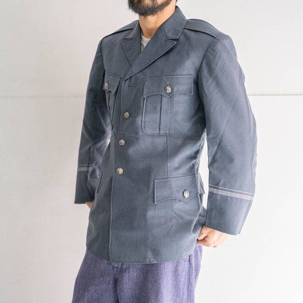 1970-80s Japan police silver blue color wool work jacket