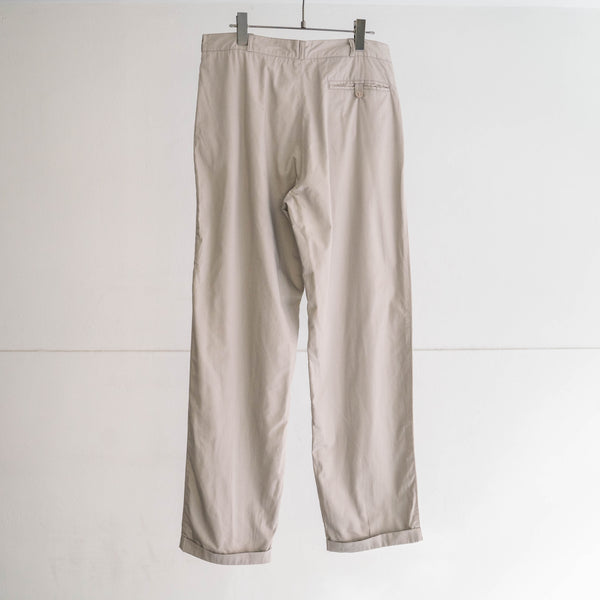 around 1980s Germany greige color cotton × poly two tuck slacks