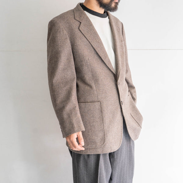 around 1980s Japan vintage wool × poly checked tailored jacket