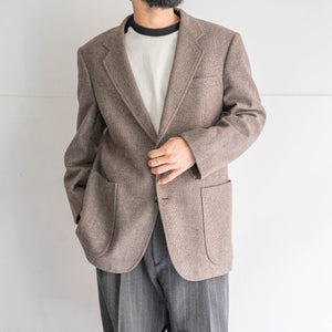 around 1980s Japan vintage wool × poly checked tailored jacket