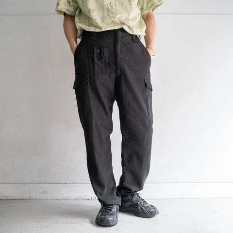 1970-80s British military DPM camouflage P68 combat pants -black dyed-
