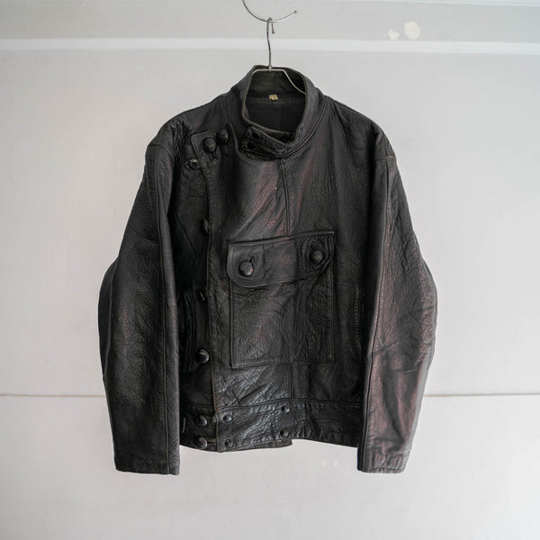 1970-80s Europe black leather jacket -swedish motorcycle sampling-