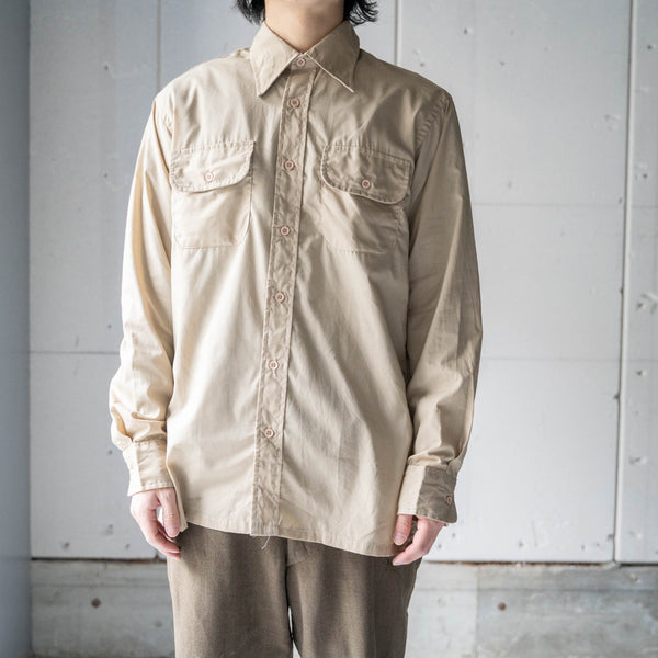 around1980s U.S military? cotton × poly long sleeve shirt