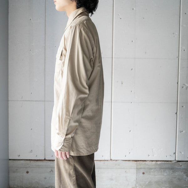 around1980s U.S military? cotton × poly long sleeve shirt