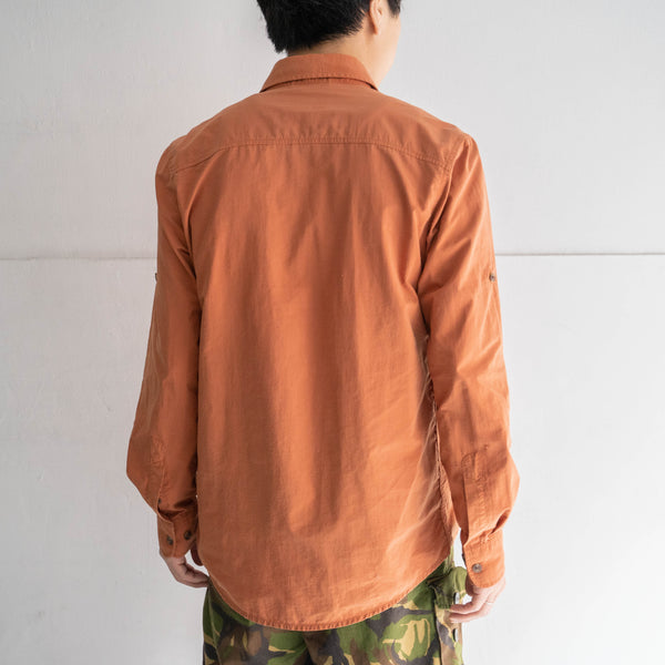 around 1980s 'FJALL RAVEN' orange color nylon shirt