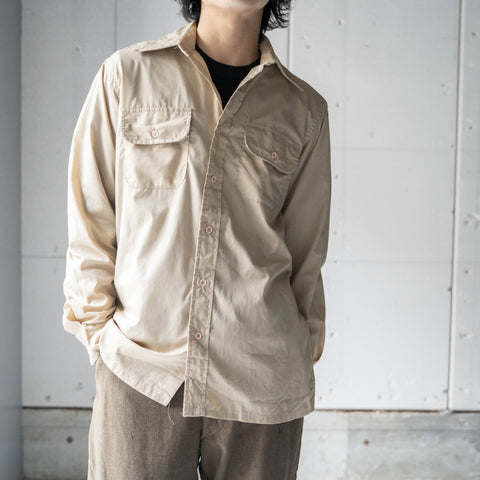 around1980s U.S military? cotton × poly long sleeve shirt