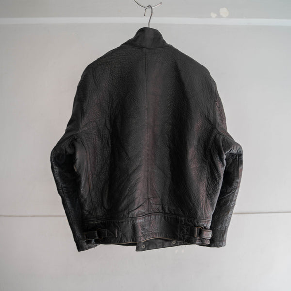 1970-80s Europe black leather jacket -swedish motorcycle sampling-