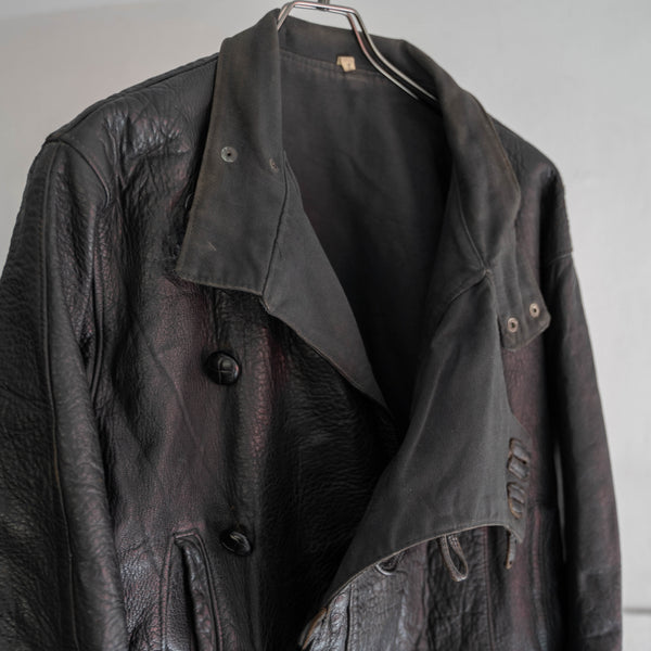 1970-80s Europe black leather jacket -swedish motorcycle sampling-