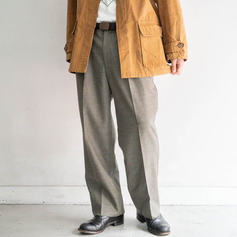 around1990s japan vintage gray color wool check slacks