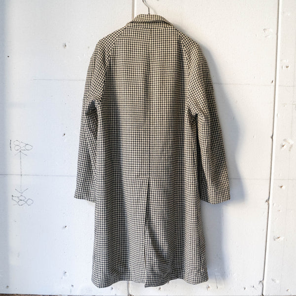 1970-80s Europe houndstooth & beige color reversible coat