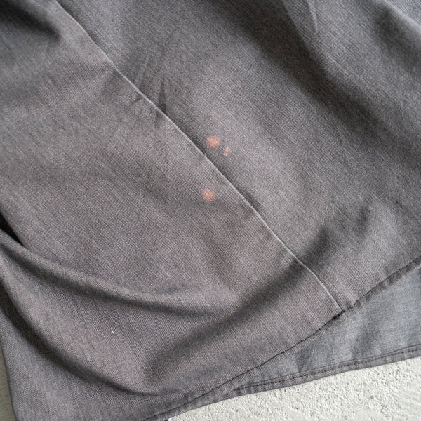 around 1990s faded gray color open collar short sleeve work shirt 'remake'