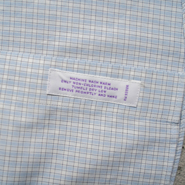 2000s light blue checked shirt 'Brooks Brothers' -double cufflinks-