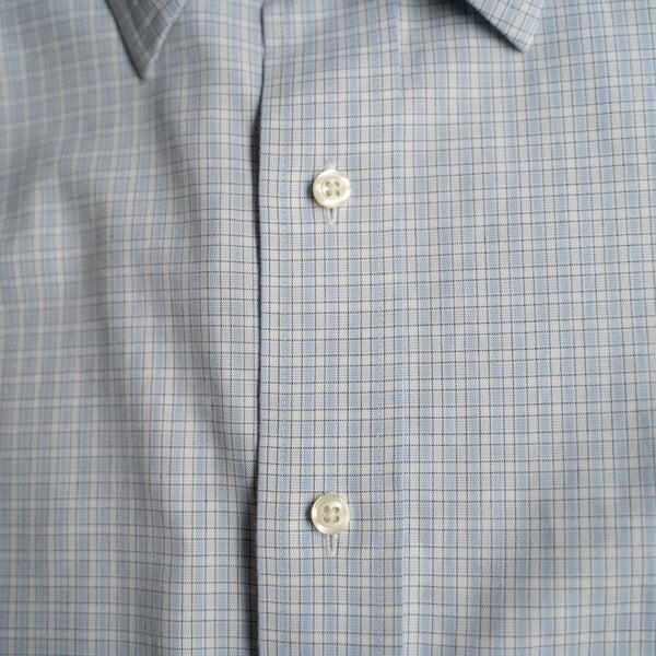 2000s light blue checked shirt 'Brooks Brothers' -double cufflinks-