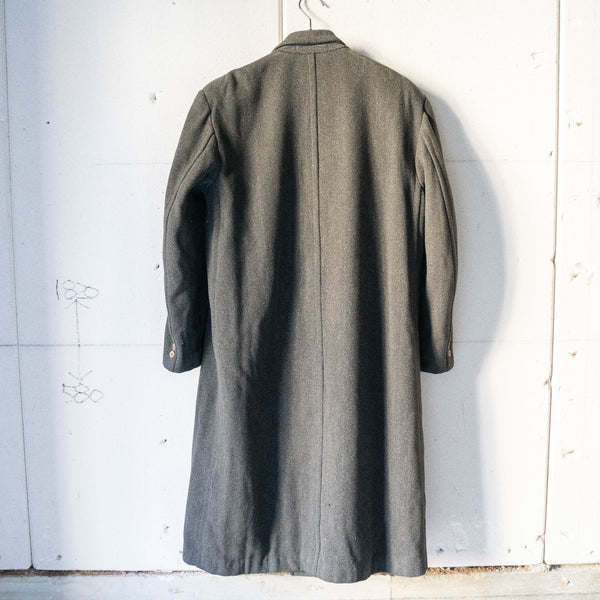 around1960s Japan vintage dark gray herringbone wool coat -great pattern-