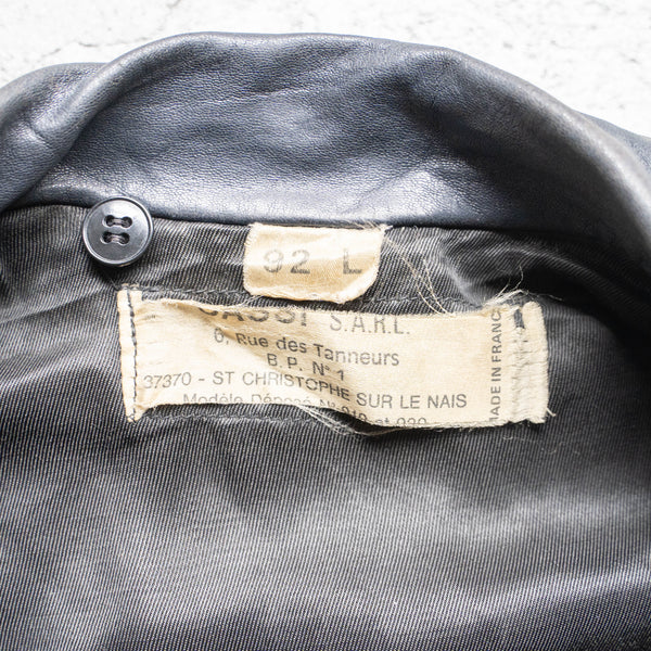 1970-80s French military pilot leather jacket -civilian type-’good fade’