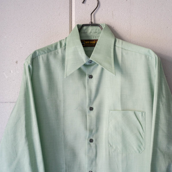 around1970s Germany light green big collar shirt "dead stock"