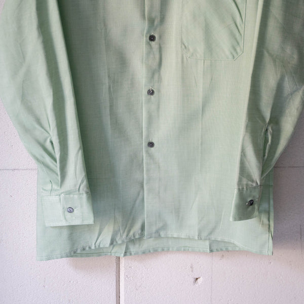 around1970s Germany light green big collar shirt "dead stock"