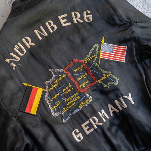 1950-60s Germany black satin souvenir jacket