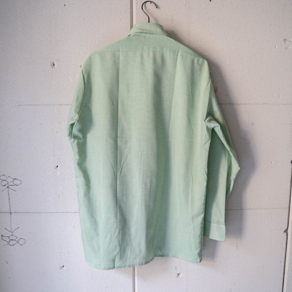 around1970s Germany light green big collar shirt "dead stock"