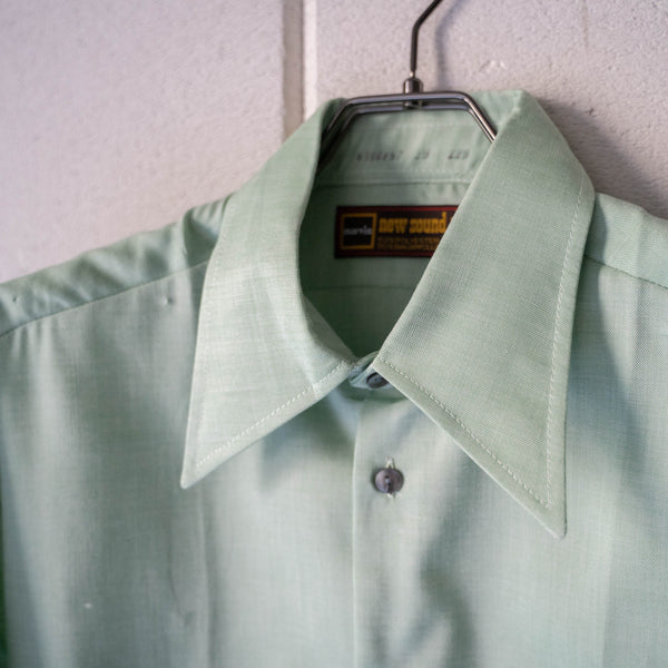 around1970s Germany light green big collar shirt "dead stock"