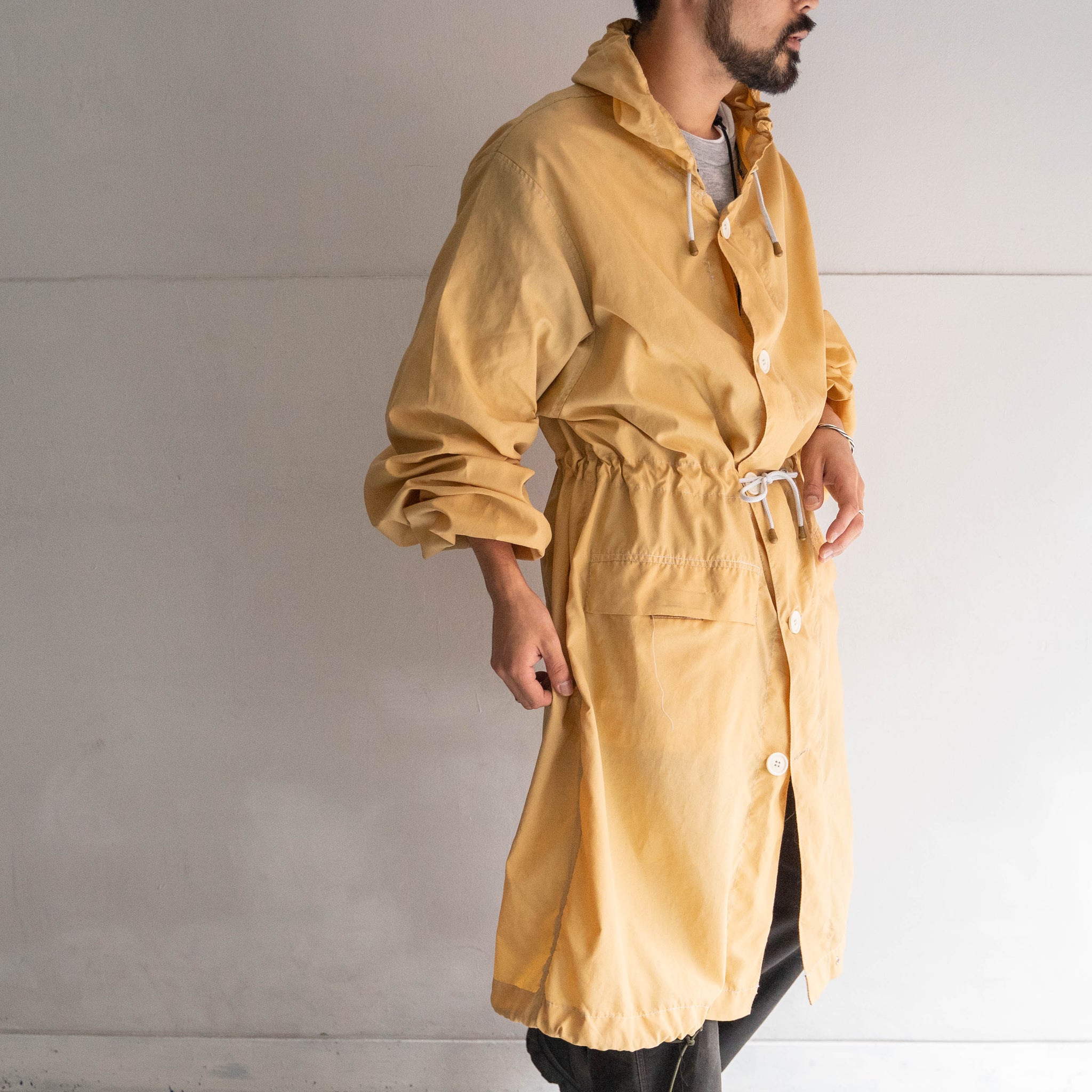 2000s Dutch military smoky yellow color snow parka -pocket remake-