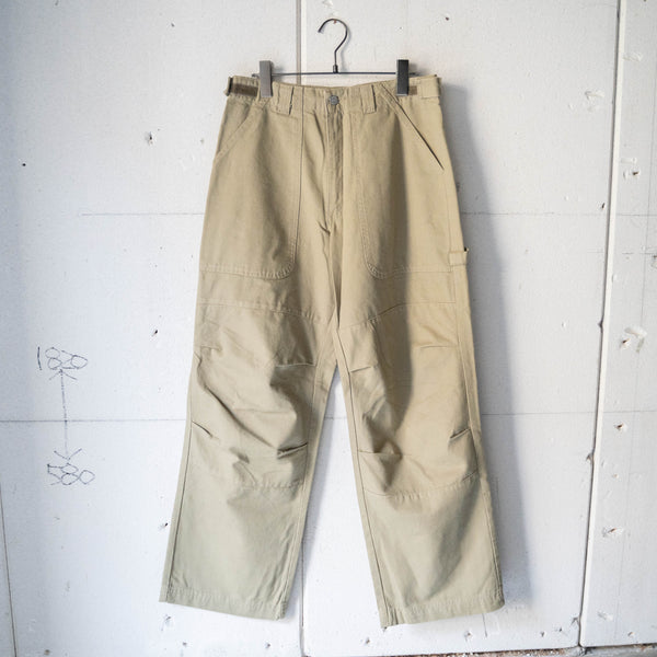 around2000s 'HERE &THERE' baggy wide work pants -khaki- "dead stock"