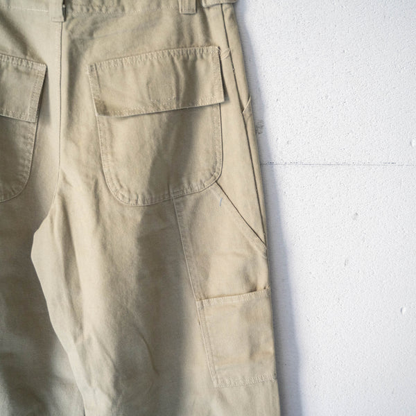 around2000s 'HERE &THERE' baggy wide work pants -khaki- "dead stock"