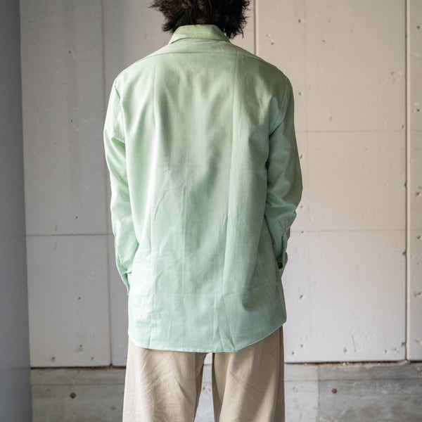 around1970s Germany light green big collar shirt "dead stock"