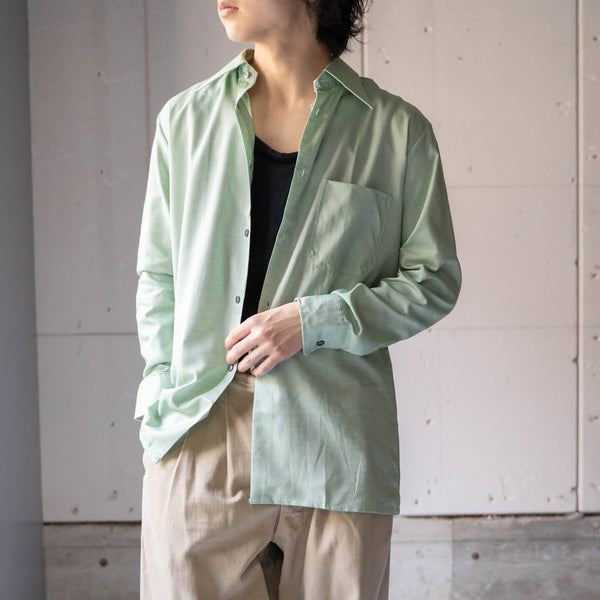 around1970s Germany light green big collar shirt "dead stock"