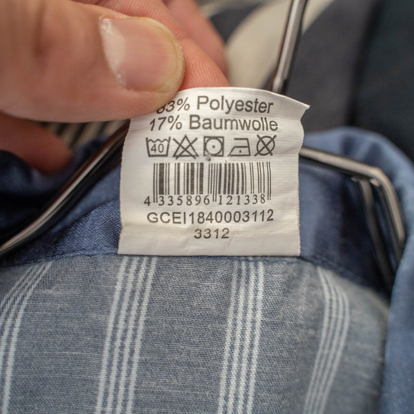 blue × light blue docking stripe pajama shirt -2