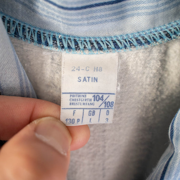 blue × light blue docking stripe pajama shirt -1