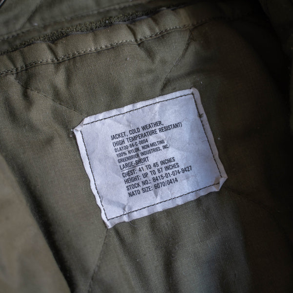 1970-90s US military beige tankers jacket 'Large Short'