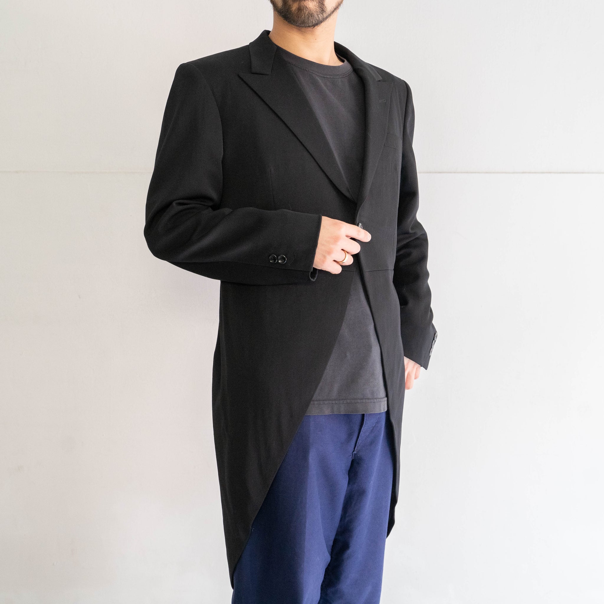 1970s Japan vintage black color wool morning coat – gochic vintage