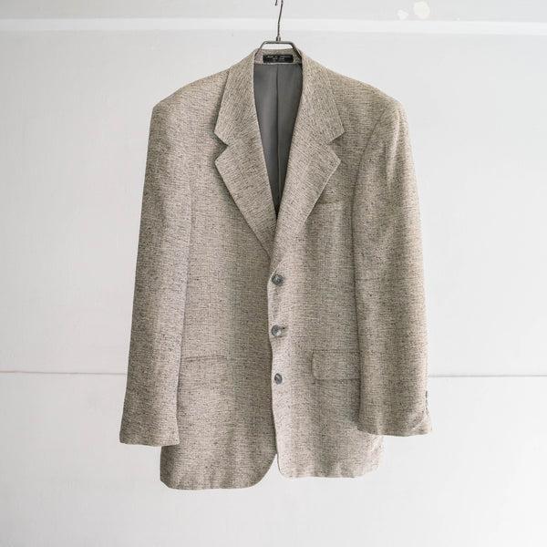 around 1980s black × white melange silk 100 tailored jacket