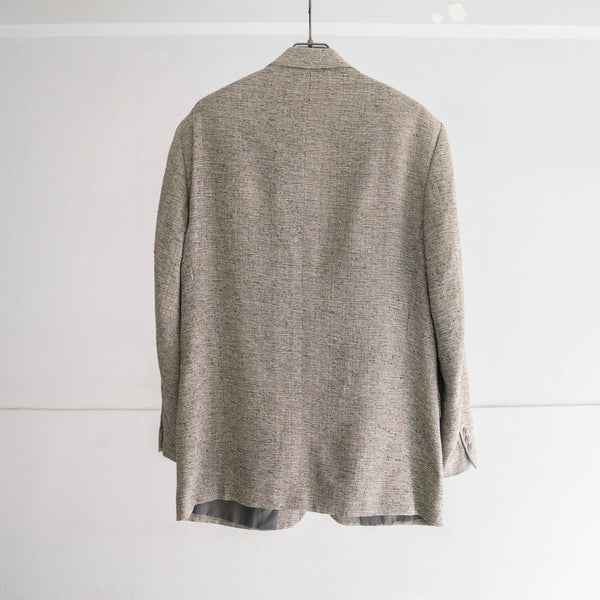 around 1980s black × white melange silk 100 tailored jacket