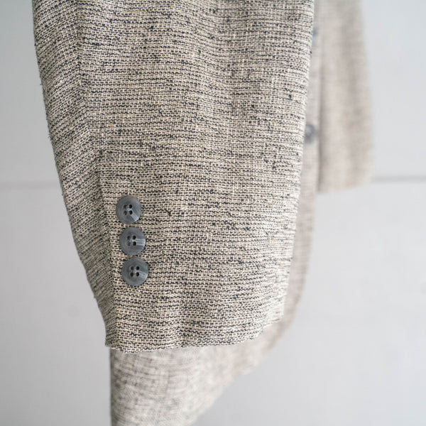 around 1980s black × white melange silk 100 tailored jacket