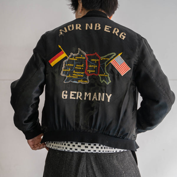 1950-60s Germany black satin souvenir jacket