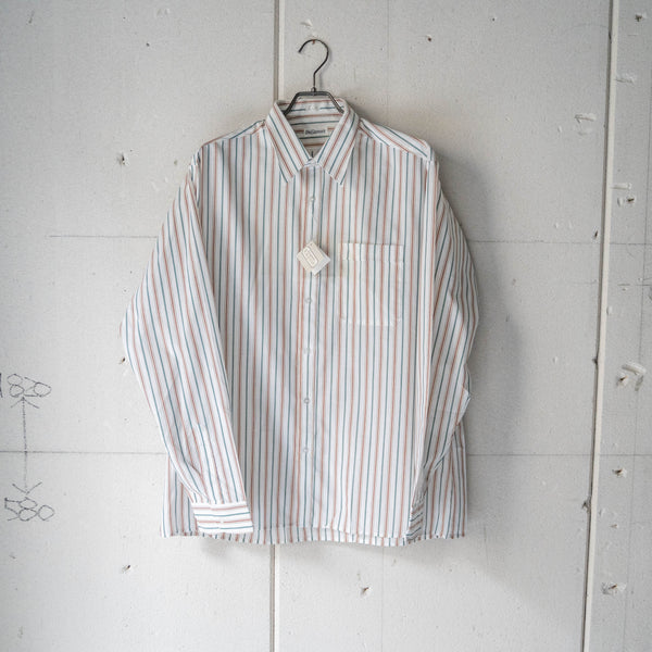 around 1980s Germany multi color stripe shirt "dead stock"