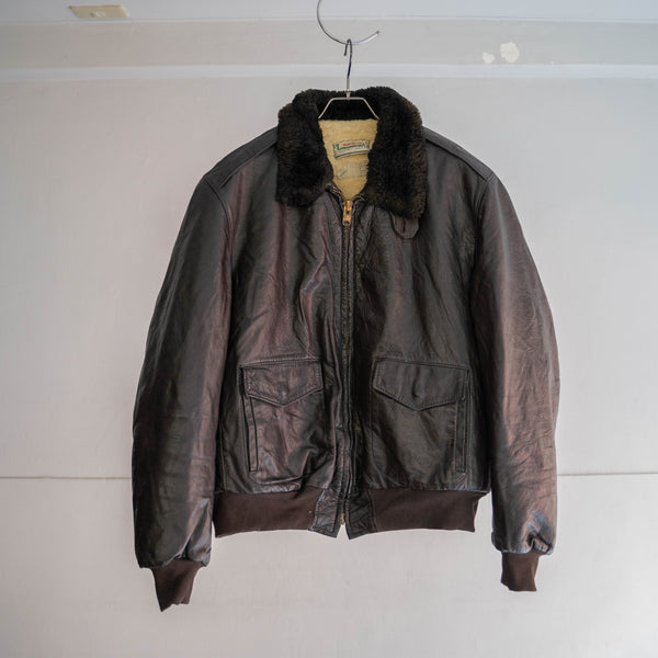 1970s L.L.Bean brown G-1 leather flight jacket