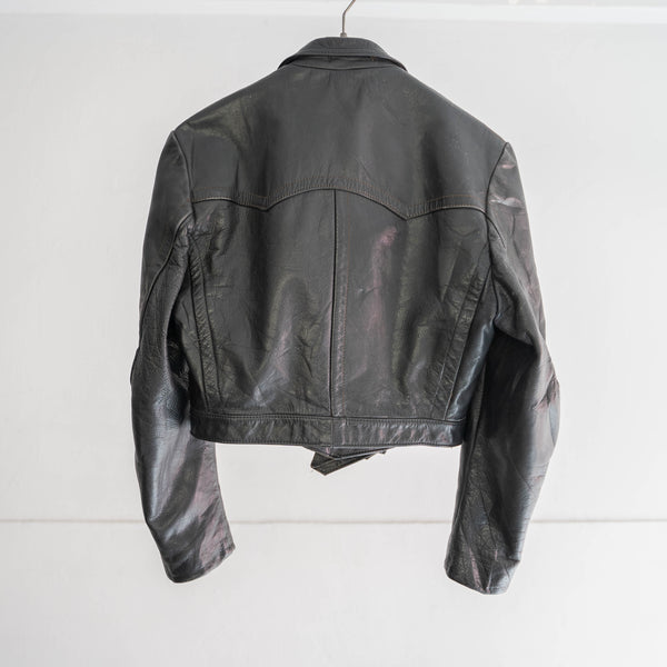 1970-80s Germany motor cycle leather short jacket 'silver button'