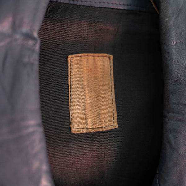 1970-90s French military pilot leather jacket -government supply-