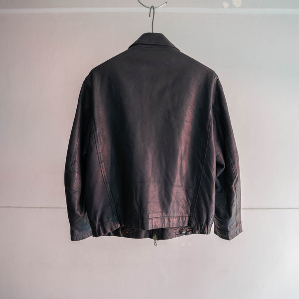 1970-90s French military pilot leather jacket -government supply-