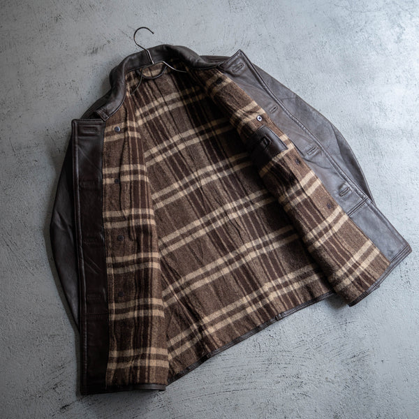 1960-70s France brown corbusier leather jacket